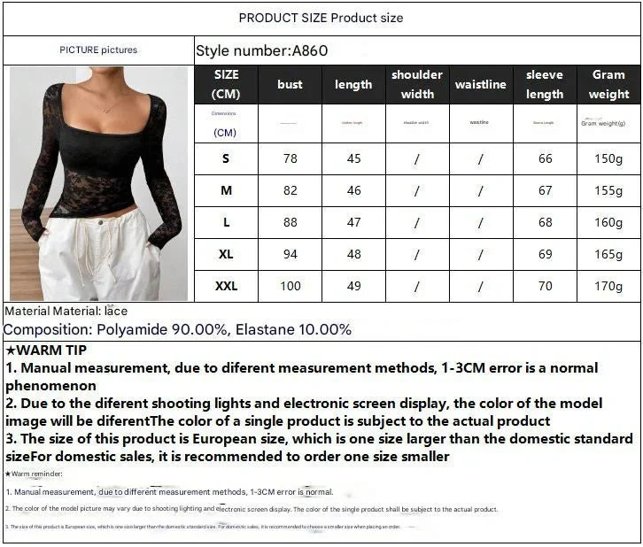 2025 new elegant women's lace U-neck asymmetrical hem design long-sleeved T-shirt top women - Image 7