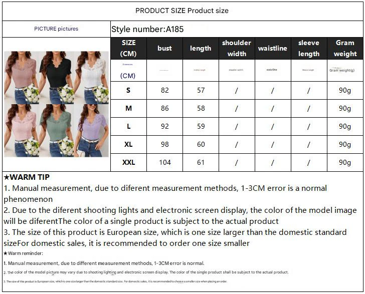 2025 new fan-shaped front and back V-neck lace stitching slim fit T-shirt short-sleeved tops for women - Image 12