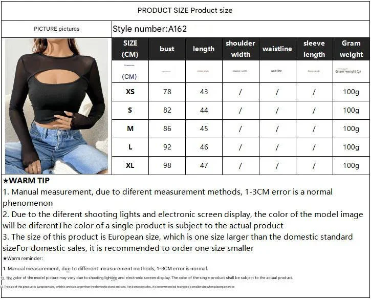 2025 new sexy chest hollow mesh splicing long-sleeved short T-shirt thin top women - Image 7