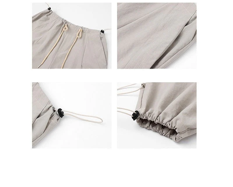 American overalls women's high-end pants women's spring and autumn new loose wide-leg sweatpants high-waisted paratrooper sweatpants - Image 3