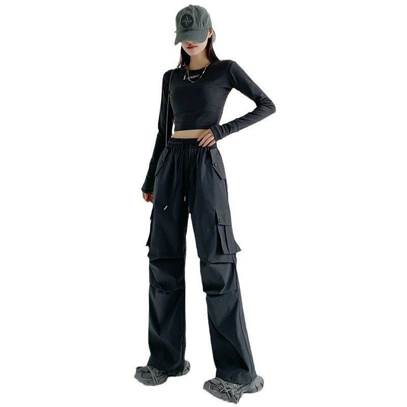 American overalls women's pants spring and summer 2025 new loose drape straight-leg pants sweatpants slim casual wide-leg pants - Image 5