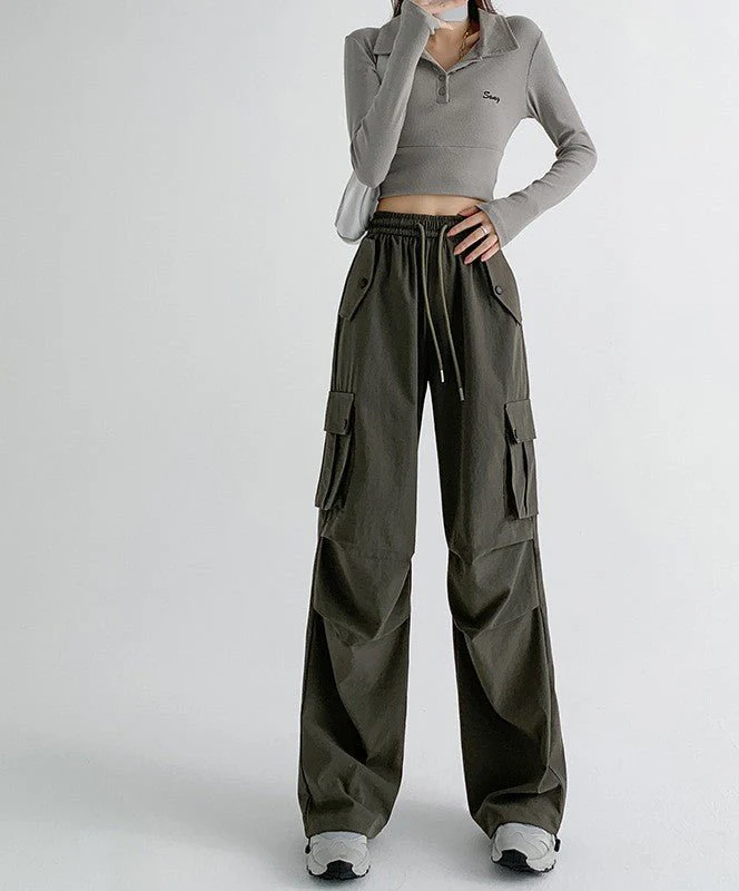 American overalls women's pants spring and summer 2025 new loose drape straight-leg pants sweatpants slim casual wide-leg pants - Image 8