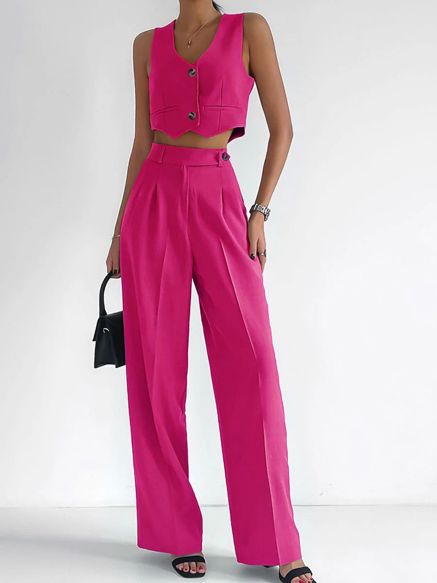 Casual Breeze | Sleeveless Polyester Vest + Trousers Suit - Image 15