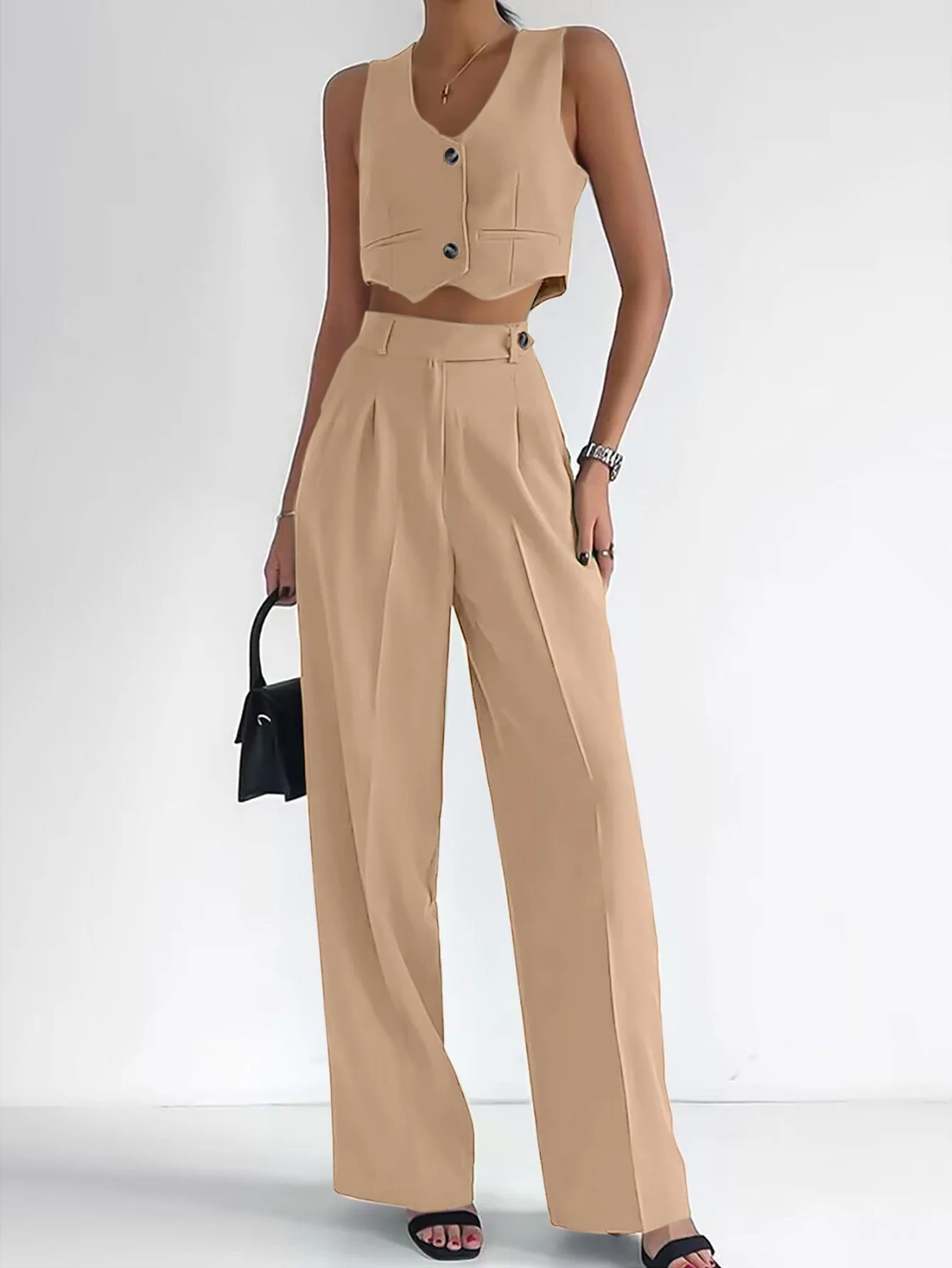 Casual Breeze | Sleeveless Polyester Vest + Trousers Suit - Image 7