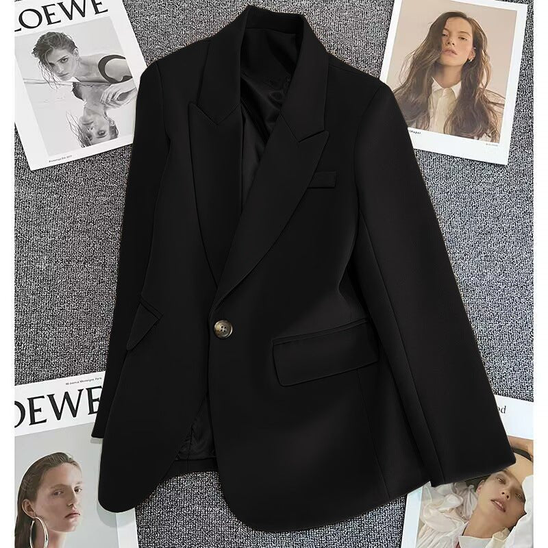 Casual Street Style Single Button Blazer For Women