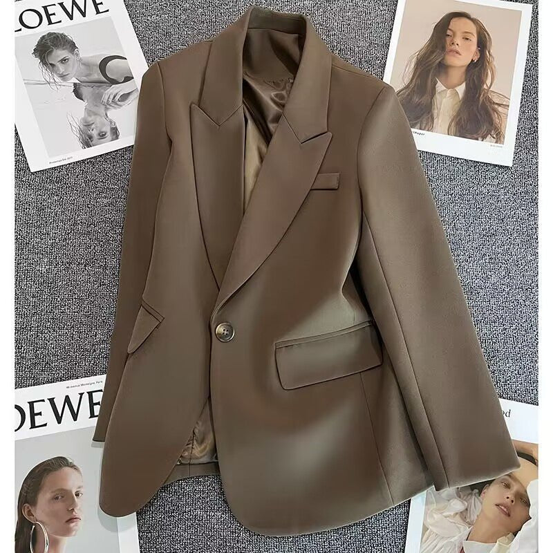 Casual Street Style Single Button Blazer For Women - Image 2