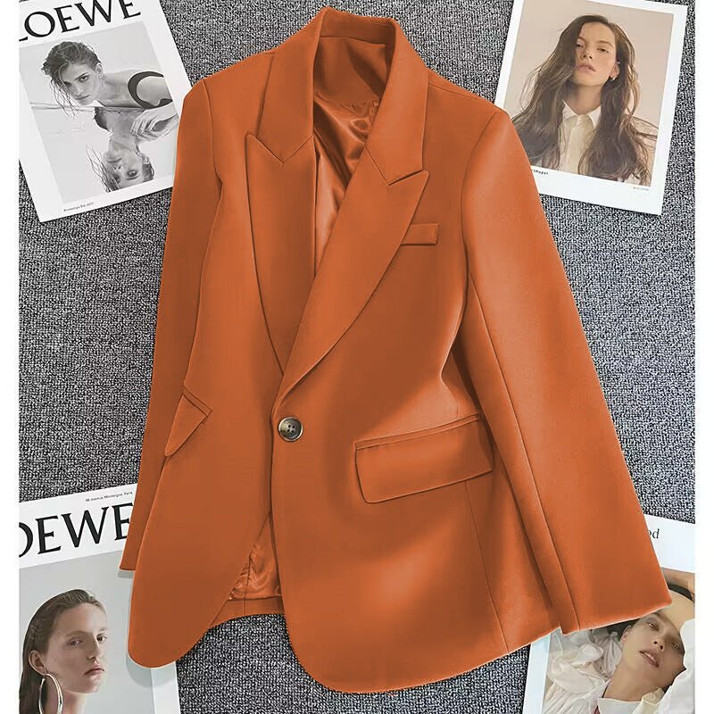Casual Street Style Single Button Blazer For Women - Image 4