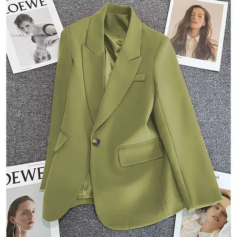 Casual Street Style Single Button Blazer For Women - Image 6