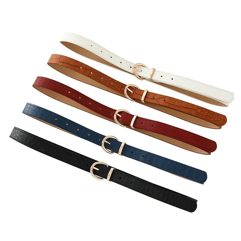 Croco-dile pattern retro large gold buckle fashionable ladies pin buckle belt versatile trend casual jeans belt - Image 7