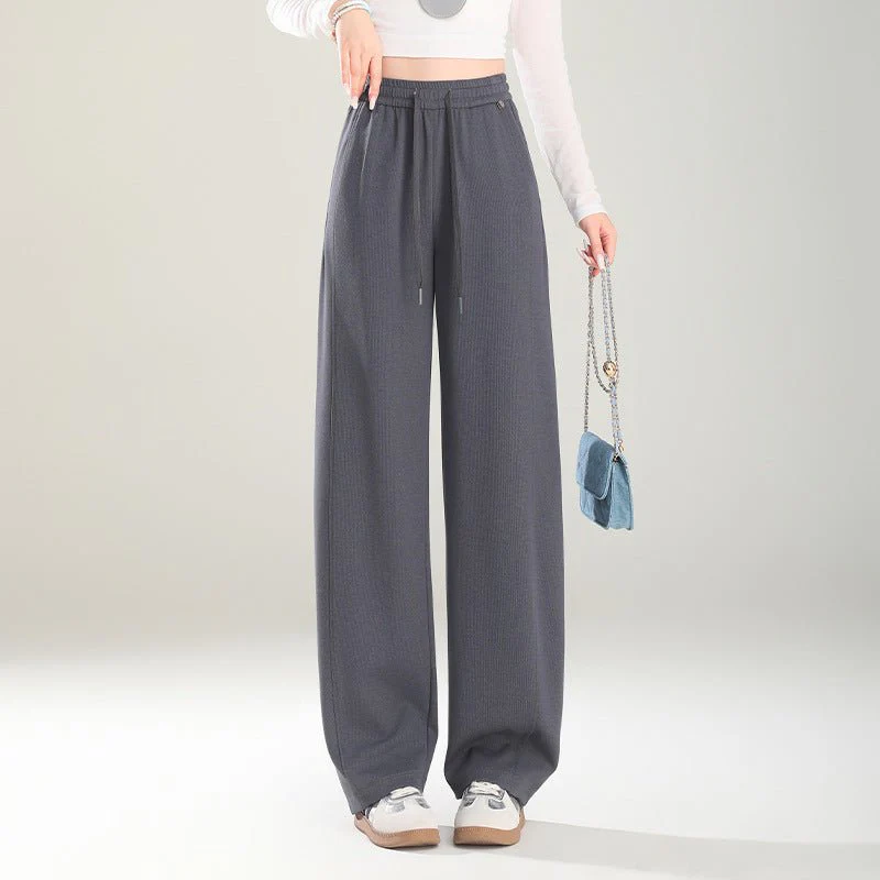 [Customized exclusive] Grey narrow version scimitar straight-leg pants women's spring and summer 2025 new sweatpants women's sports casual pants