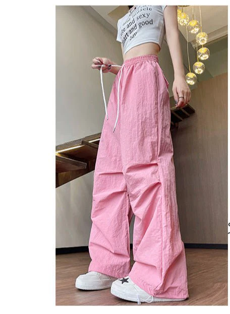 Dopamine overalls women's pants women's summer American casual quick-drying pants straight wide-leg pants high-waisted sweatpants - Image 3