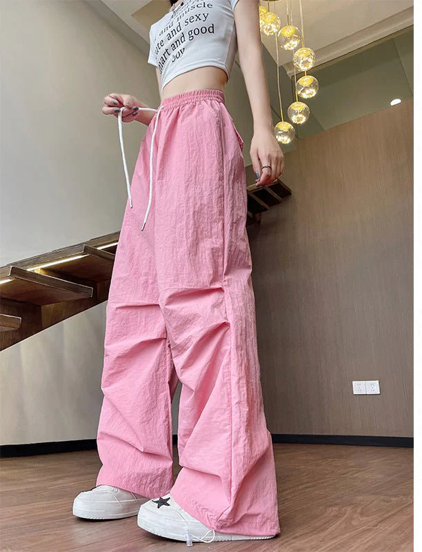 Dopamine overalls women's pants women's summer American casual quick-drying pants straight wide-leg pants high-waisted sweatpants - Image 6