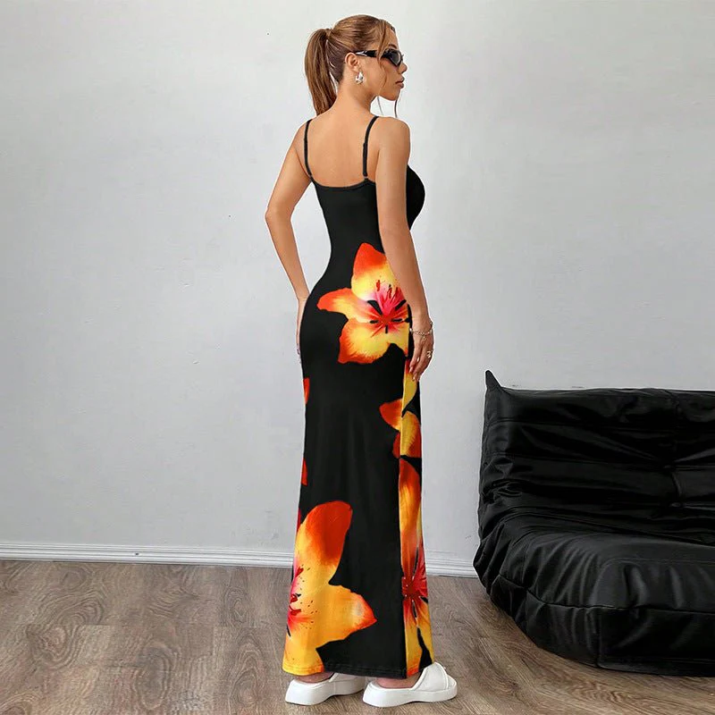 European and American style suspender dress tight hip wrap step dress - Image 3