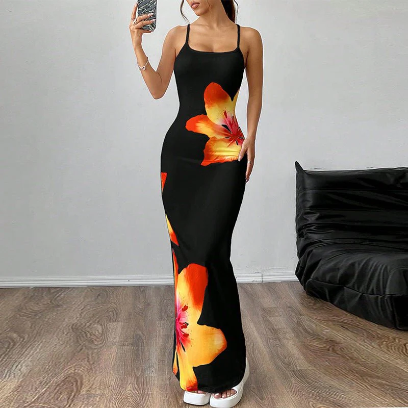 European and American style suspender dress tight hip wrap step dress - Image 4