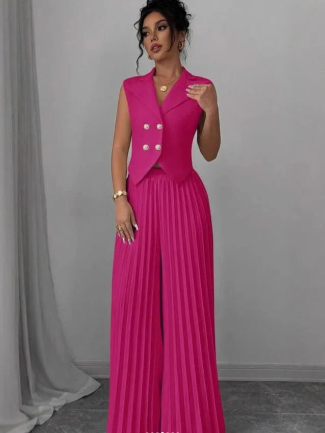 Fashion vest vest pleated skirt set women's clothing - Image 12