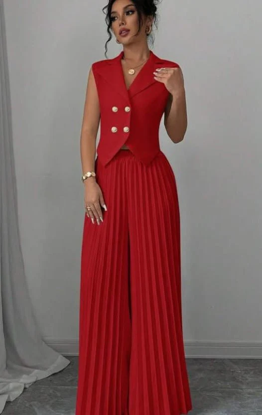 Fashion vest vest pleated skirt set women's clothing - Image 3