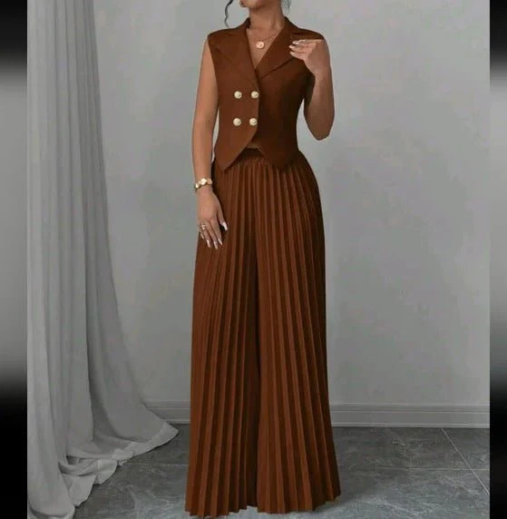 Fashion vest vest pleated skirt set women's clothing - Image 7