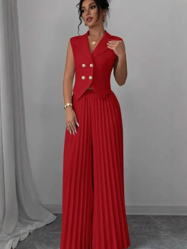Fashion vest vest pleated skirt set women's clothing - Image 9