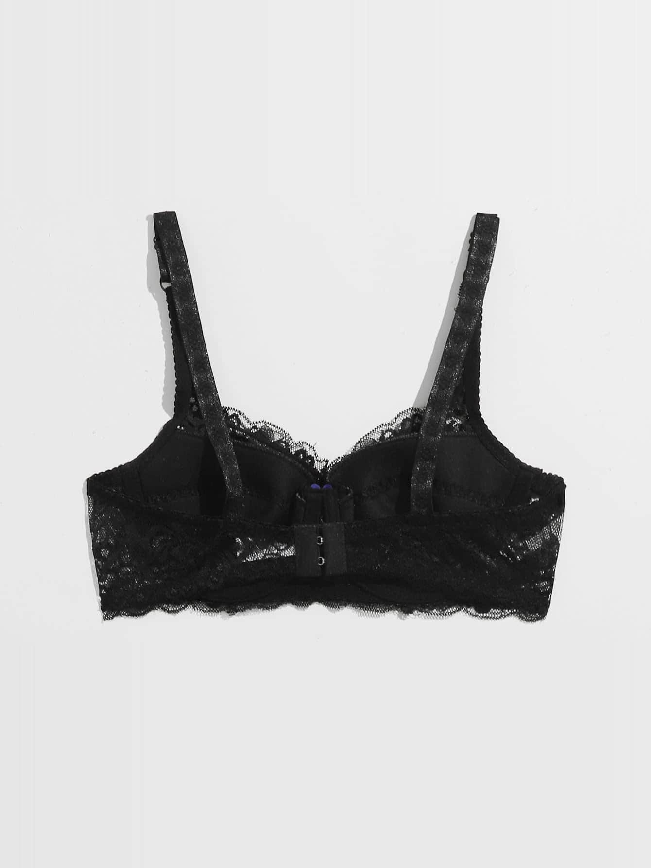 Floral Lace Underwire Bra Lingerie (FD) - Image 3