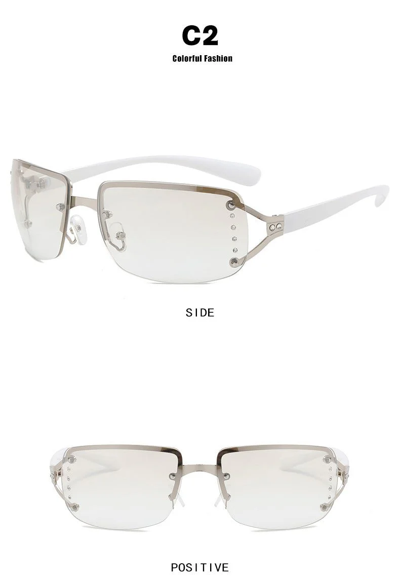 Frameless sunglasses Y2K sweet cool sunglasses 2025 new square sunglasses for women (FD) - Image 16