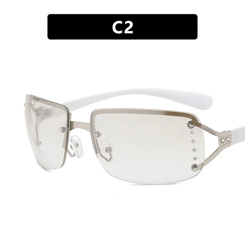 Frameless sunglasses Y2K sweet cool sunglasses 2025 new square sunglasses for women (FD) - Image 7