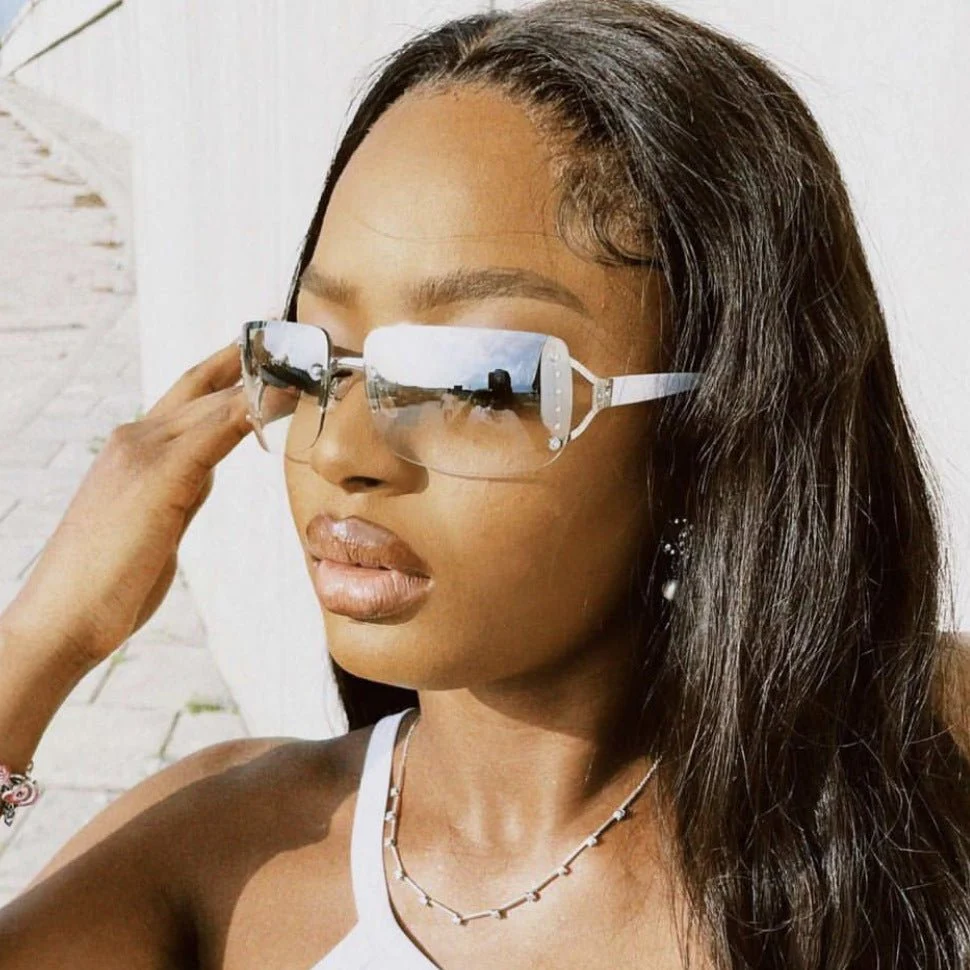 Frameless sunglasses Y2K sweet cool sunglasses 2025 new square sunglasses for women (FD) - Image 9
