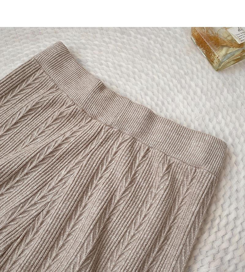 Japanese Style Knit Straight-Leg Pants – Elastic Waist Thick Casual Trousers - Image 12