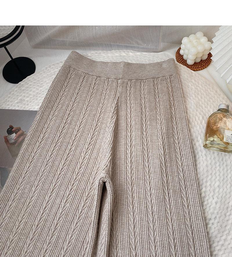 Japanese Style Knit Straight-Leg Pants – Elastic Waist Thick Casual Trousers - Image 16