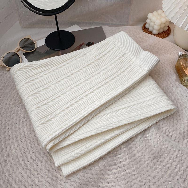 Japanese Style Knit Straight-Leg Pants – Elastic Waist Thick Casual Trousers - Image 7