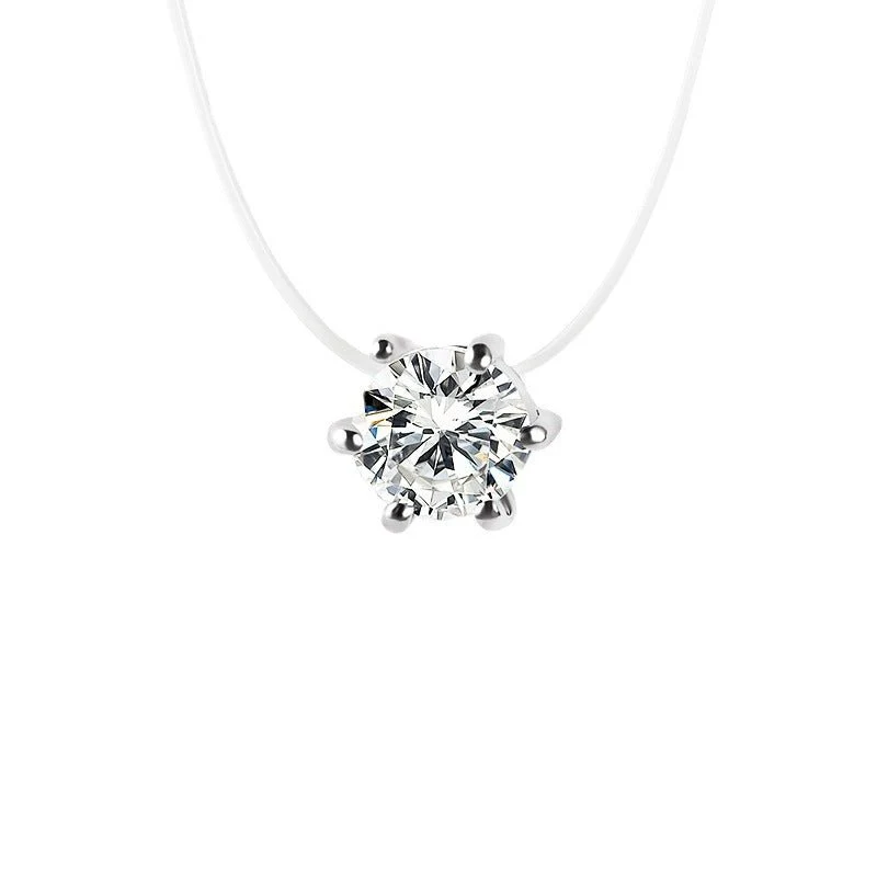 Korean style temperament pendant wholesale multi-claw diamond zircon pendant necklace female short simple clavicle chain - Image 5