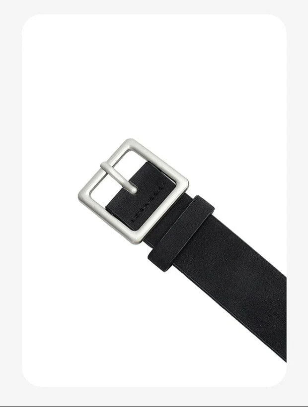 Korean style trendy square Japanese buckle belt women simple fashion all-match matte texture pu belt - Image 11