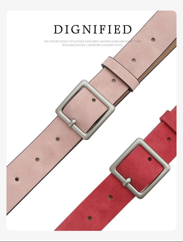 Korean style trendy square Japanese buckle belt women simple fashion all-match matte texture pu belt - Image 12
