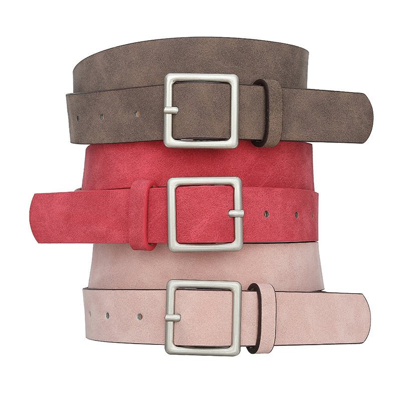 Korean style trendy square Japanese buckle belt women simple fashion all-match matte texture pu belt - Image 7
