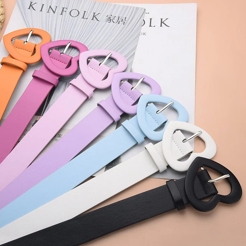 Lengthened love buckle belt for women to decorate dress, new summer style, versatile and fashionable, Korean peach heart ins style belt - Image 10