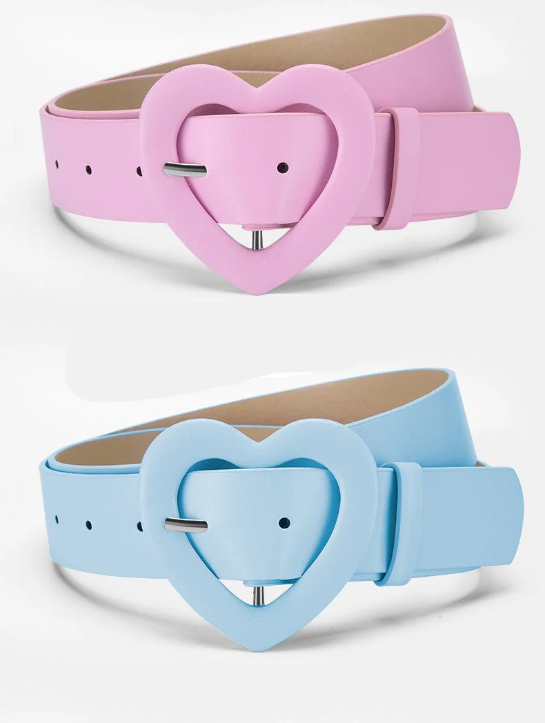 Lengthened love buckle belt for women to decorate dress, new summer style, versatile and fashionable, Korean peach heart ins style belt - Image 15