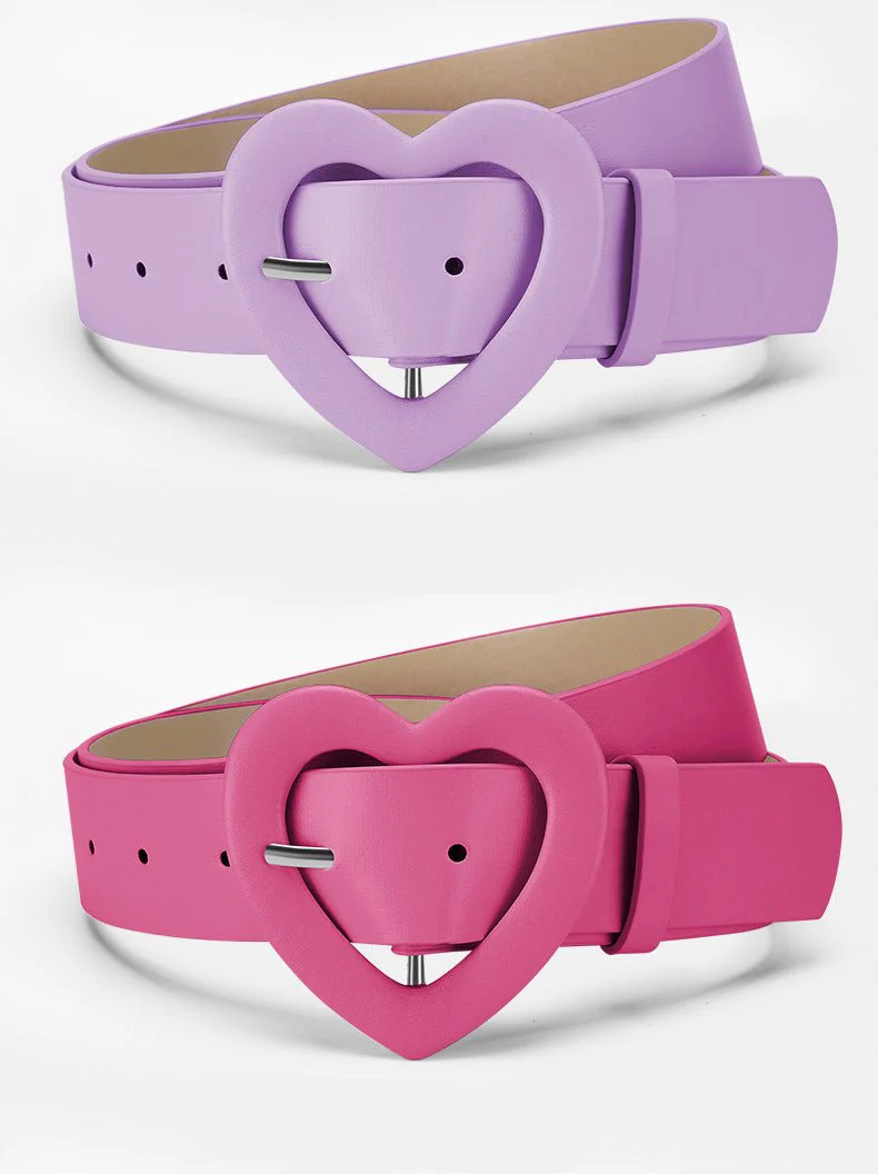 Lengthened love buckle belt for women to decorate dress, new summer style, versatile and fashionable, Korean peach heart ins style belt - Image 16