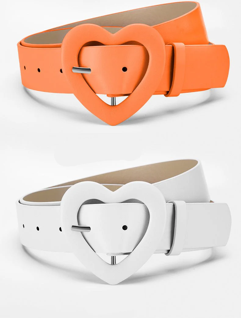 Lengthened love buckle belt for women to decorate dress, new summer style, versatile and fashionable, Korean peach heart ins style belt - Image 17