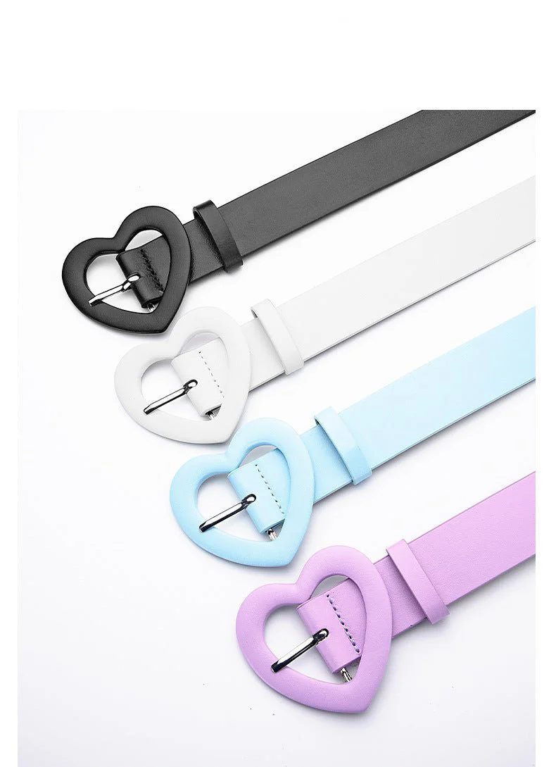 Lengthened love buckle belt for women to decorate dress, new summer style, versatile and fashionable, Korean peach heart ins style belt - Image 18