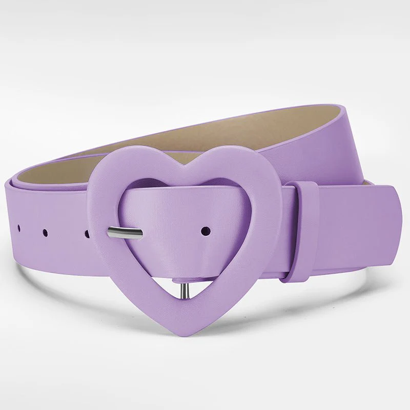 Lengthened love buckle belt for women to decorate dress, new summer style, versatile and fashionable, Korean peach heart ins style belt - Image 3