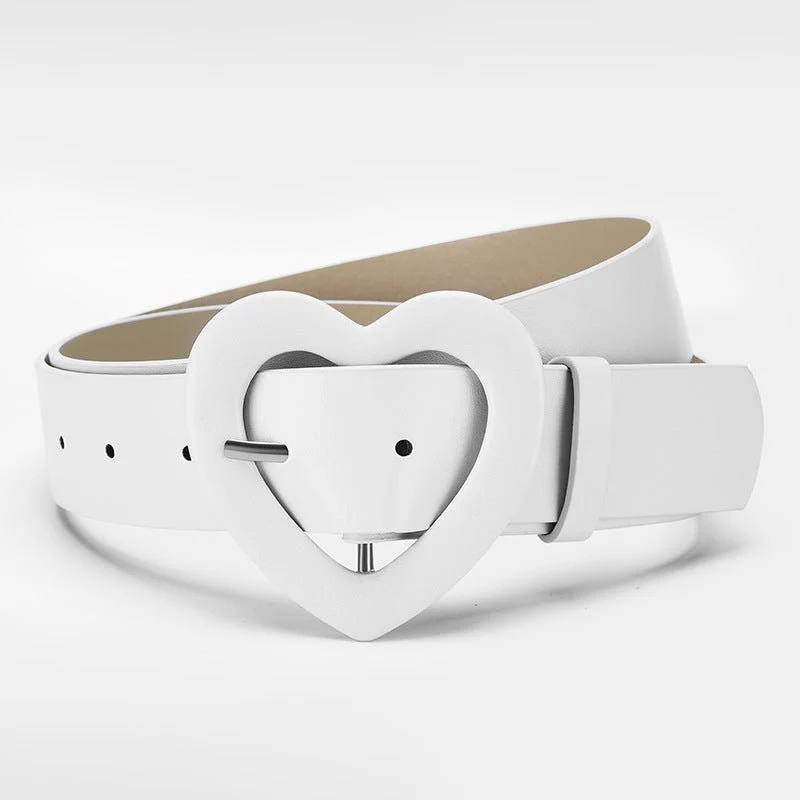Lengthened love buckle belt for women to decorate dress, new summer style, versatile and fashionable, Korean peach heart ins style belt - Image 4