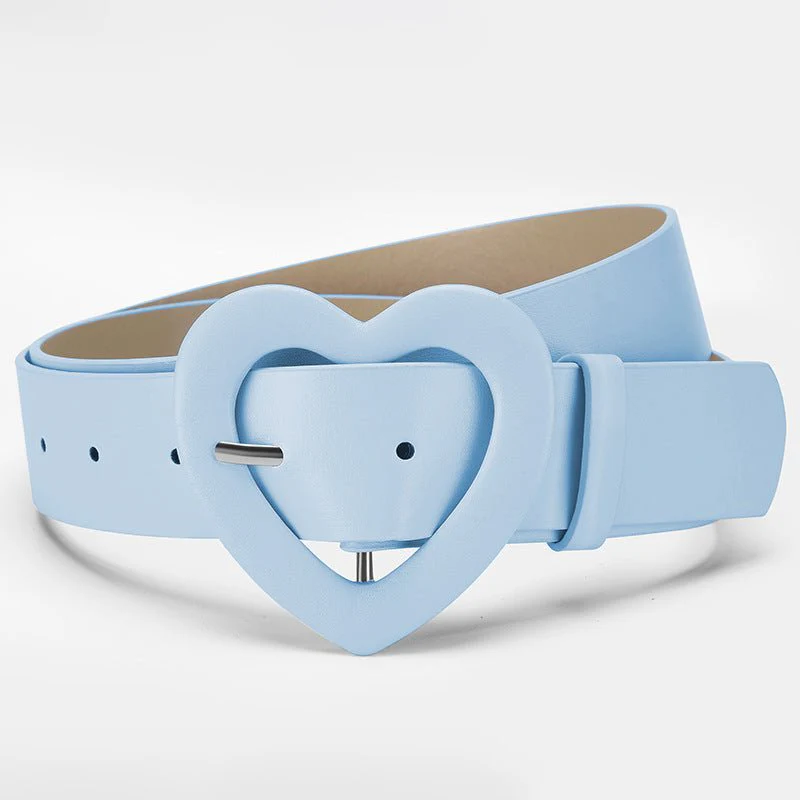 Lengthened love buckle belt for women to decorate dress, new summer style, versatile and fashionable, Korean peach heart ins style belt - Image 5