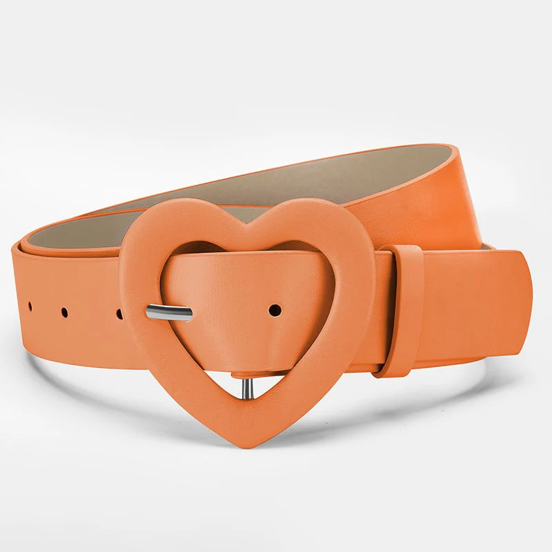 Lengthened love buckle belt for women to decorate dress, new summer style, versatile and fashionable, Korean peach heart ins style belt - Image 6