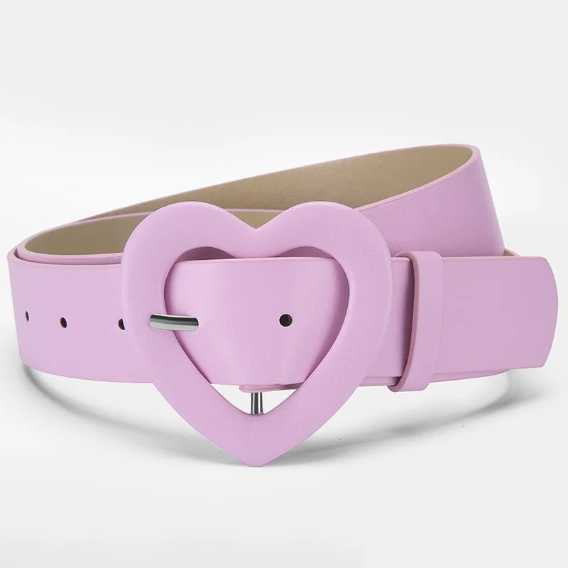 Lengthened love buckle belt for women to decorate dress, new summer style, versatile and fashionable, Korean peach heart ins style belt - Image 7