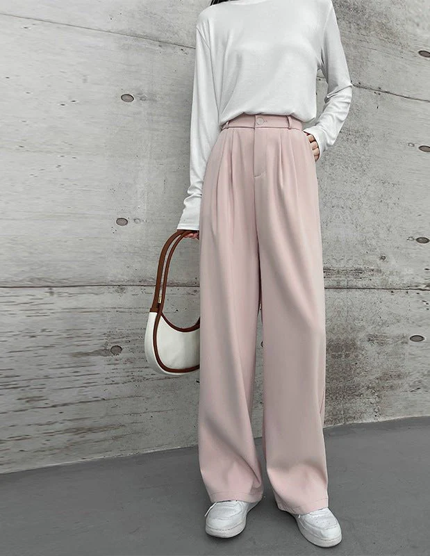 [Morgan silk fabric] grey mopping pants wide-leg pants children's spring and autumn thickened casual drooping straight-leg pants - Image 10