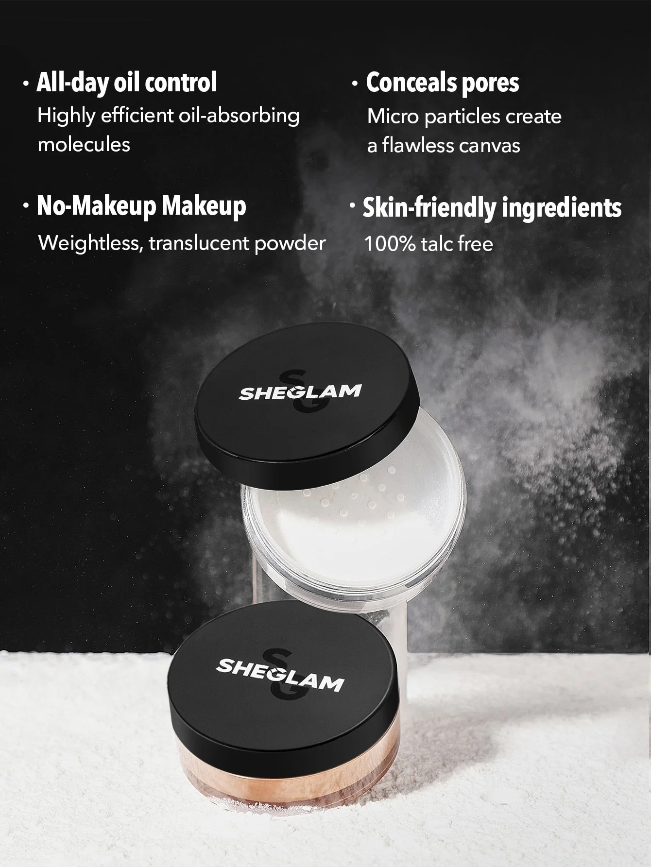 SHEGLAM Baked Glow Setting Powder-Cappuccino Oil Control Loose Setting Powder Translucent Pore-less Flawless Smooths Fine Lines Glowy Powder Black Friday Winter Powder - Image 4