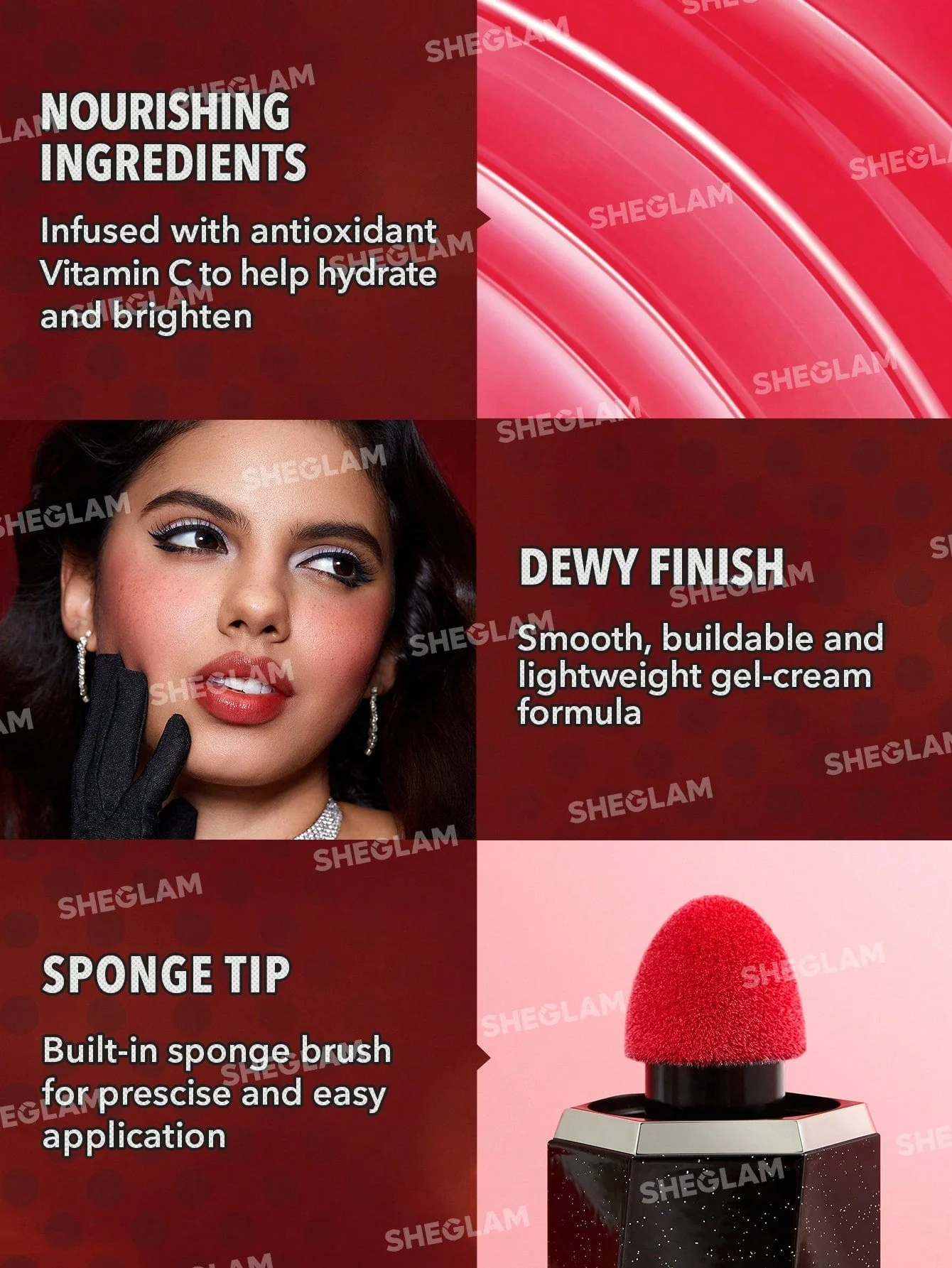 SHEGLAM Color Bloom Dewy Liquid Blush-Hollywood Liquid Blush Liquid Waterproof Long Lasting High Pigment Non-Fading Natural Lasting Glow Lightweight Face Makeup - Image 3