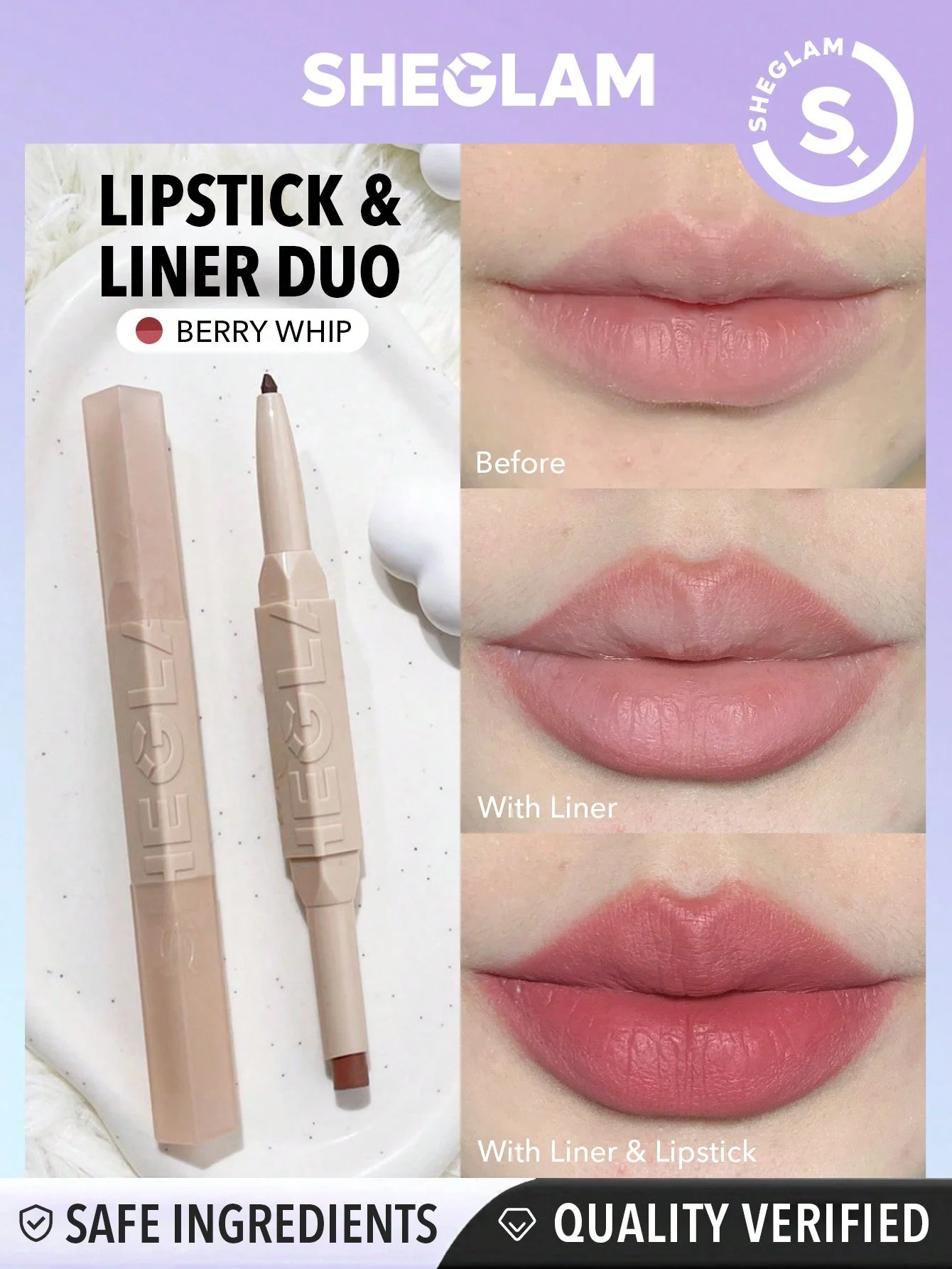SHEGLAM Glam 101 Lipstick & Liner Duo-Deep Caramel 2-In-1 Matte Dual-Ended Lip Liner Lipstick Pencil Highly Pigmented Long Lasting Smooth Easy To Wear Lip Makeup - Image 3