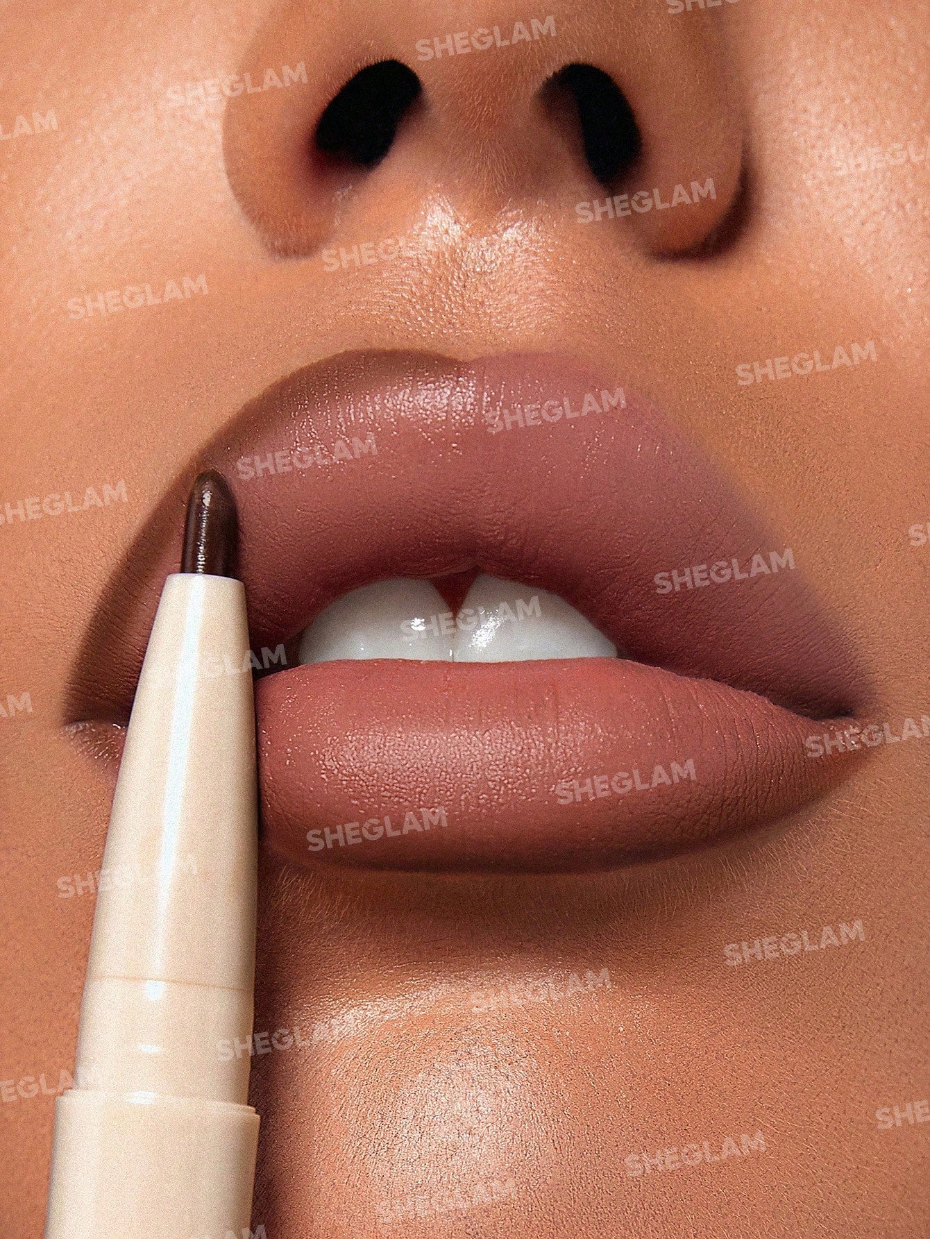 SHEGLAM Glam 101 Lipstick & Liner Duo-Deep Caramel 2-In-1 Matte Dual-Ended Lip Liner Lipstick Pencil Highly Pigmented Long Lasting Smooth Easy To Wear Lip Makeup - Image 5