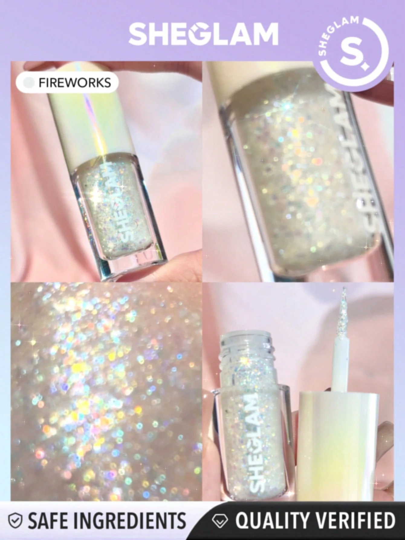 SHEGLAM Party Glitter Liner-Disco Ball Liquid Eyeshadow Gel Silver High Shine Long Lasting Highly Pigmented Long Wear Liquid Liner - Image 4