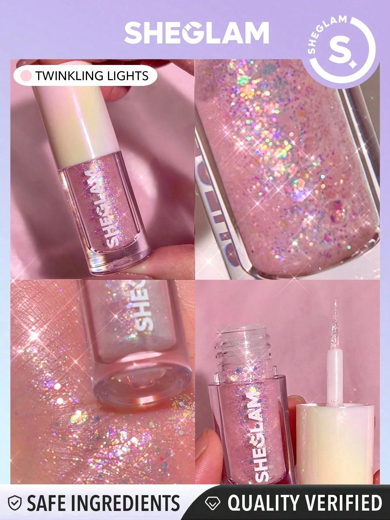 SHEGLAM Party Glitter Liner-Disco Ball Liquid Eyeshadow Gel Silver High Shine Long Lasting Highly Pigmented Long Wear Liquid Liner - Image 5